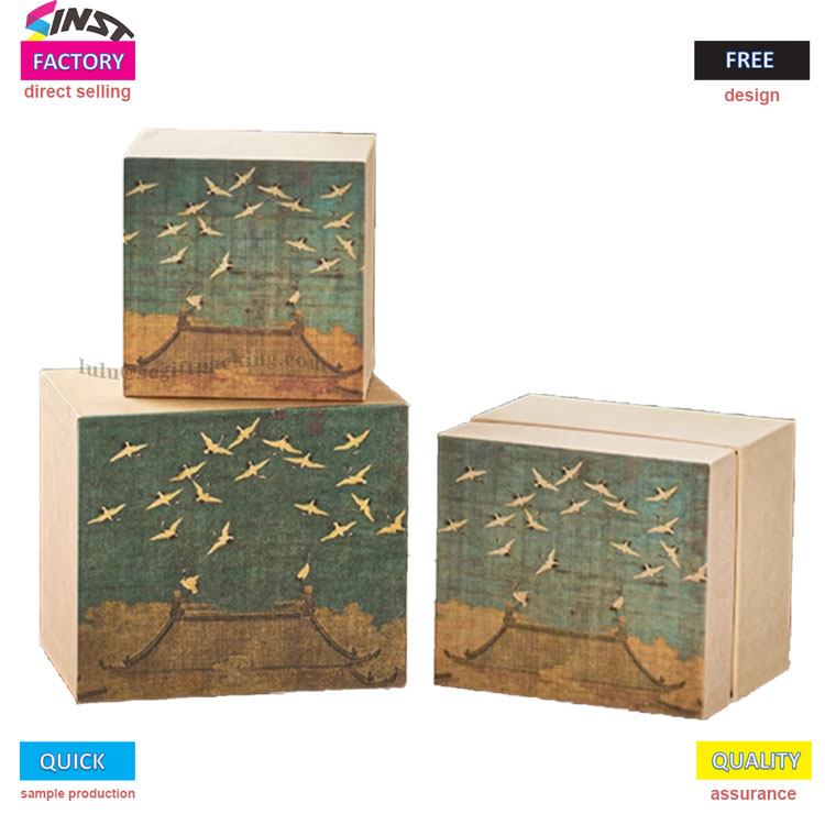 Подарочная коробка для бумаги Kraft Paper с крышкой